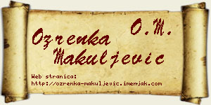 Ozrenka Makuljević vizit kartica